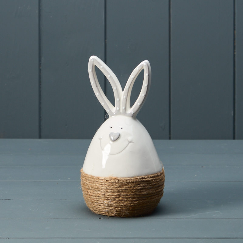 Cream Ceramic Rabbit Easter Decoration detail page